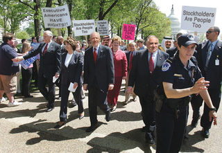 Dozens of the executives, sheikhs, and oil barons who marched to demand an end to their oppression